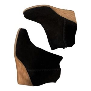 Toms Black Wedge Ankle Boots